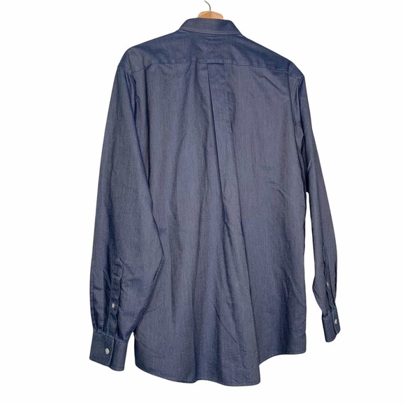 LL Bean Button Down Shirt Mens 15.5 / 34 Wrinkle Resistant Traditional Fit Blue - Picture 3 of 12